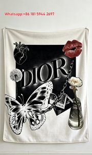 Dior Flannel Sofa Throw Blanket - Luxury Warmth for Your Living Room D476